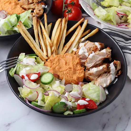 Chicken Doner Bowl at Beantown Kebab, Boston MA